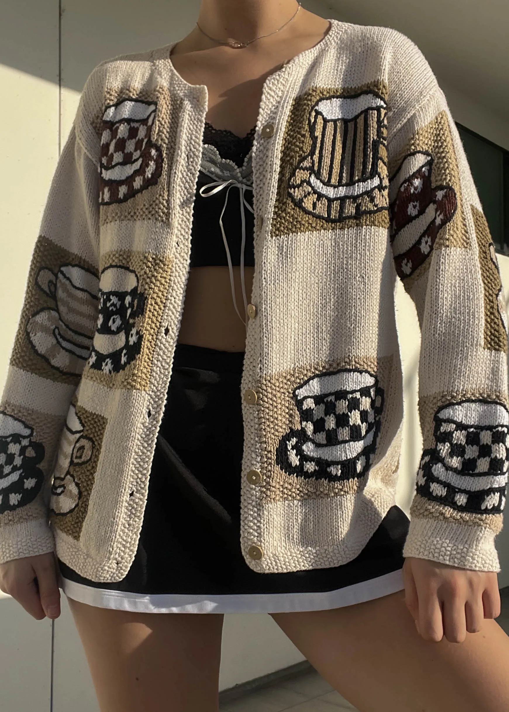 90's Coffee & Cream Knit (S-M)