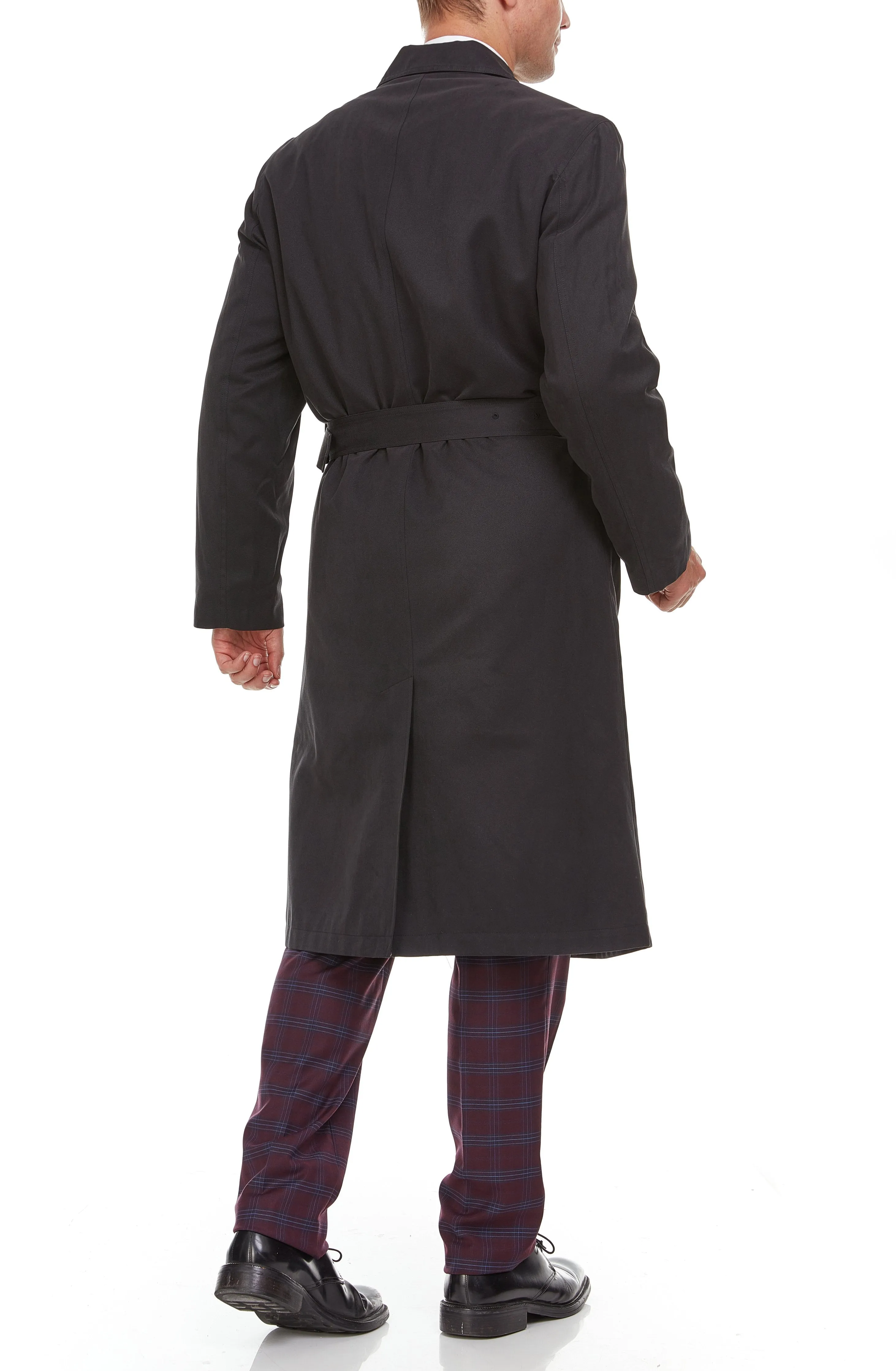 Adam Baker Men's Single Breasted Full Length Trench Coat All Year Round Raincoat