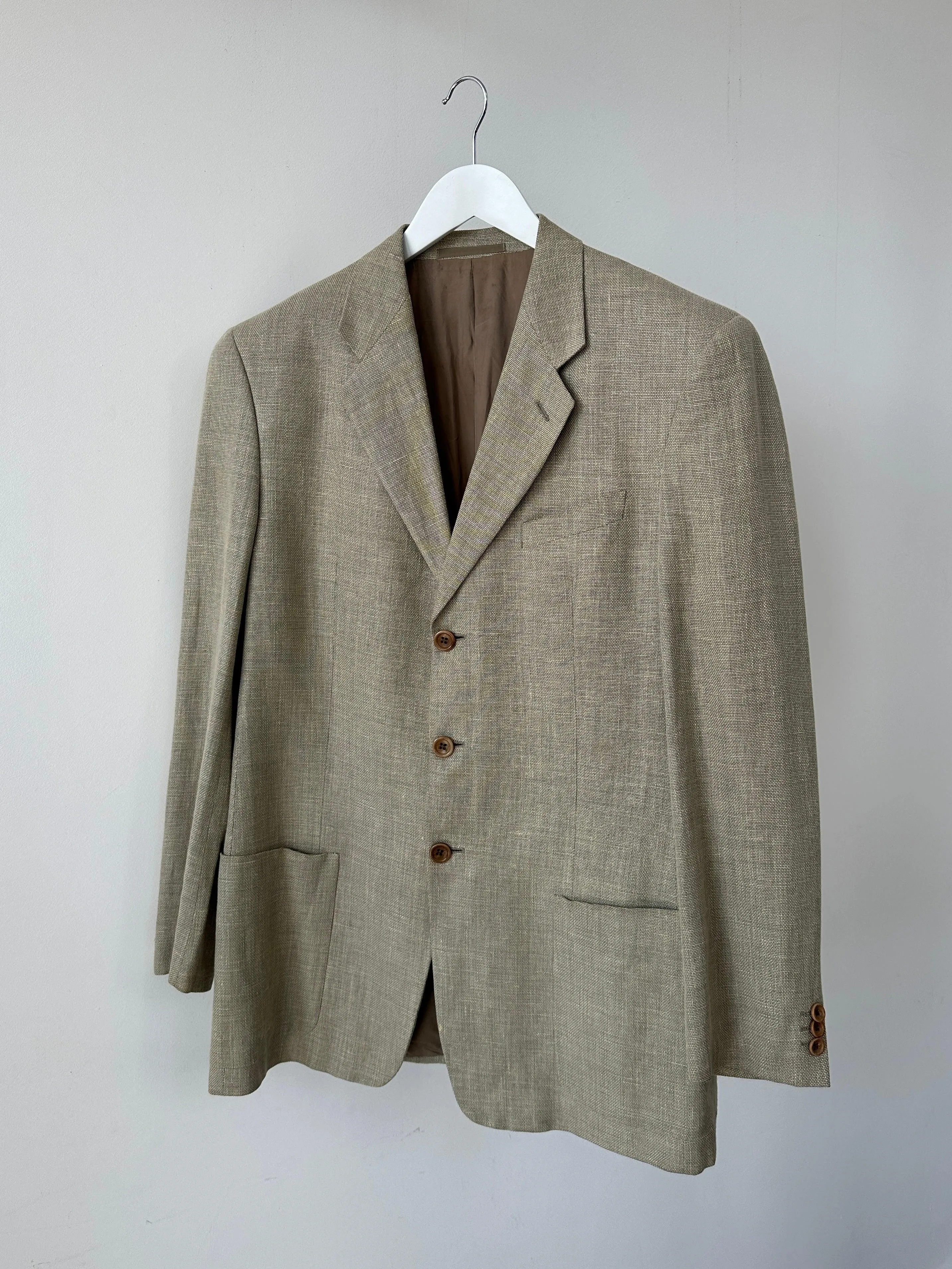 Armani Collezioni Linen Wool Single Breasted Blazer - 42R/L