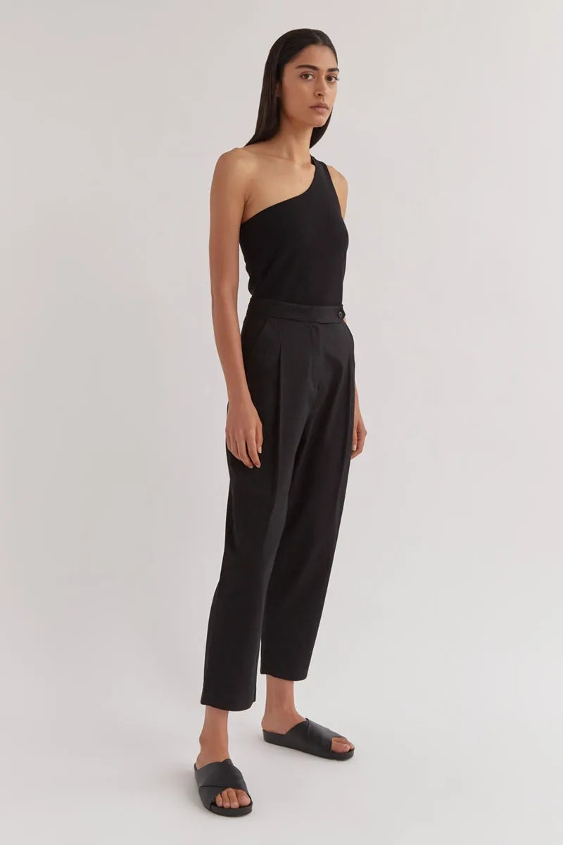 Assembly Label - Agnes Cotton Pleat Pant - Black