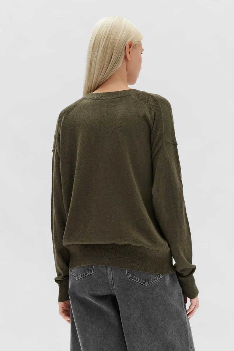 Assembly Label - Cotton Cashmere Lounge Sweater - Pea Marle