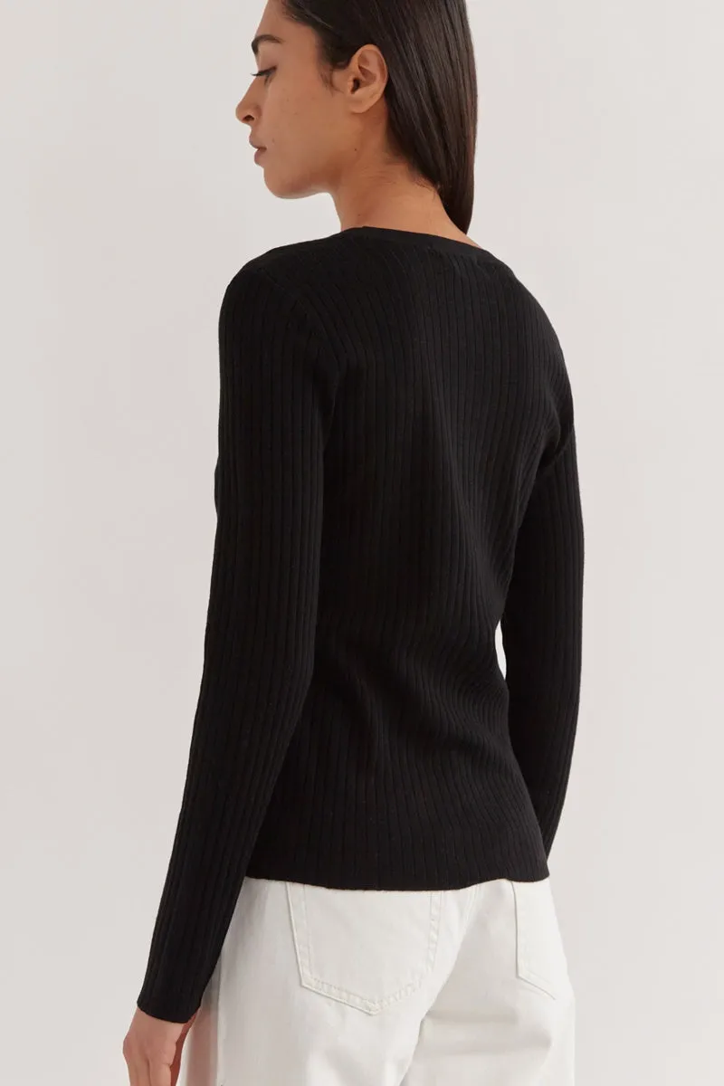 Assembly Label - Ella Long Sleeve Knit - Black