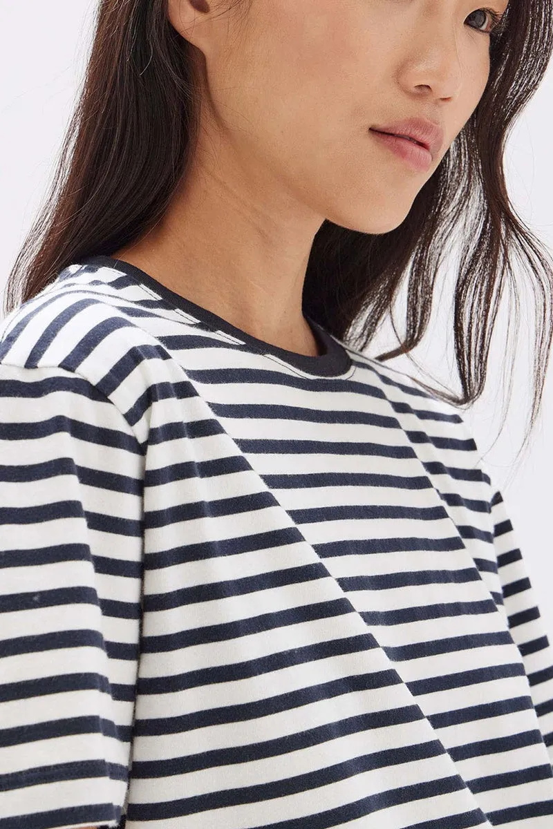 Assembly Label - Harbour Stripe Short Sleeve Tee - Navy/White