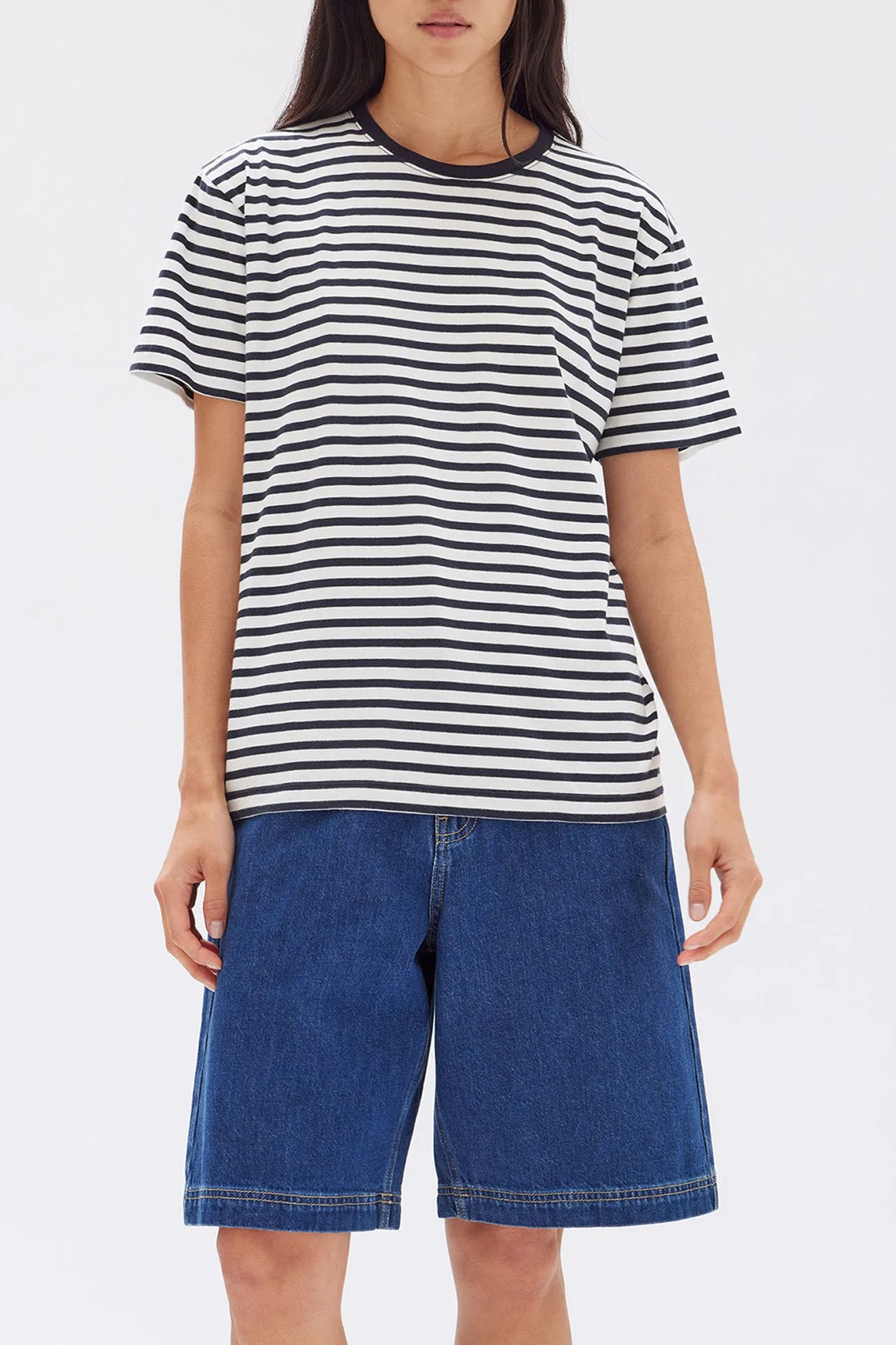 Assembly Label - Harbour Stripe Short Sleeve Tee - Navy/White