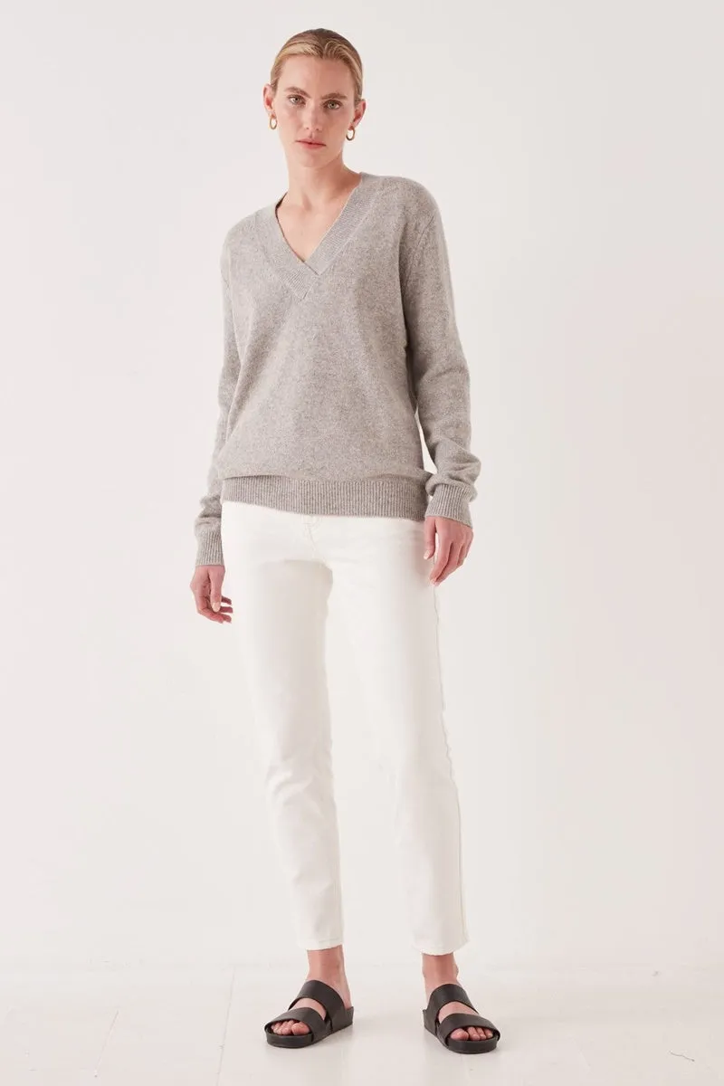 Assembly Label - Oversized V Neck - Grey Marle