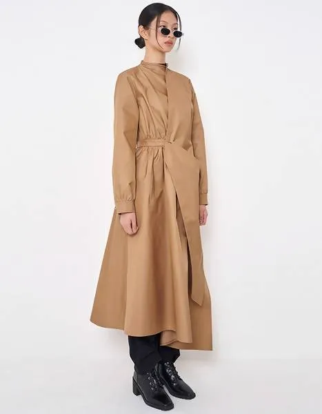 Asymmetry Draped Waterproof Coat