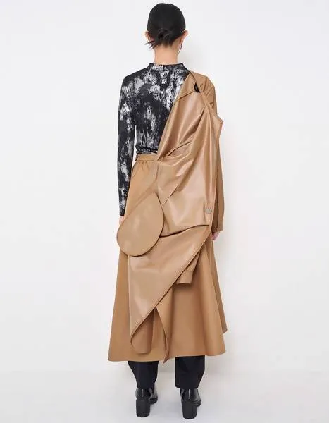 Asymmetry Draped Waterproof Coat