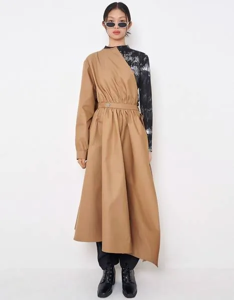 Asymmetry Draped Waterproof Coat