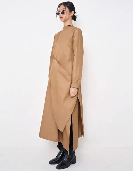 Asymmetry Draped Waterproof Coat