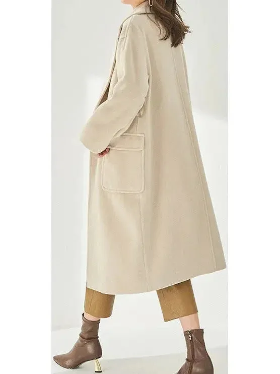 Belted Cashmere Wool Wrap Coat, Arcade White