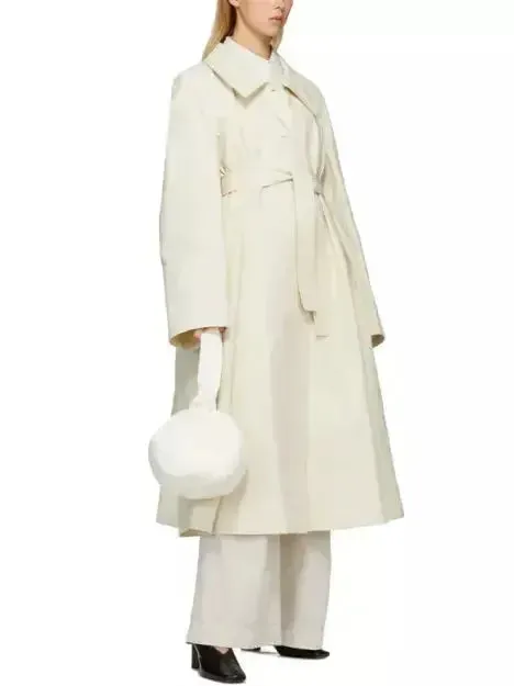 Belted Single-Breasted Linen-Blend Trench Coat