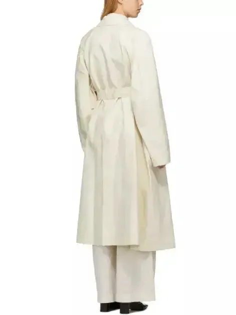 Belted Single-Breasted Linen-Blend Trench Coat