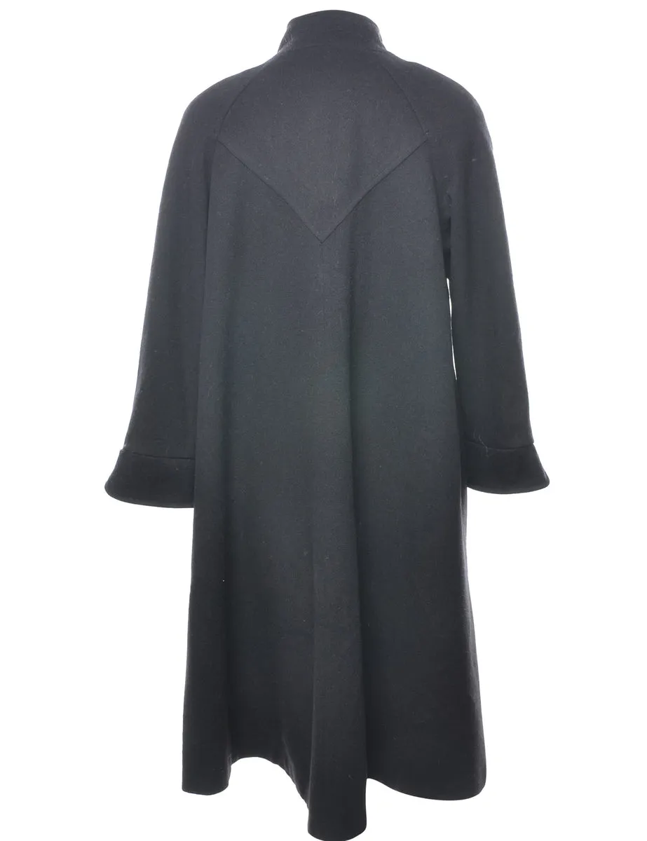 Black Classic Wool Coat - L