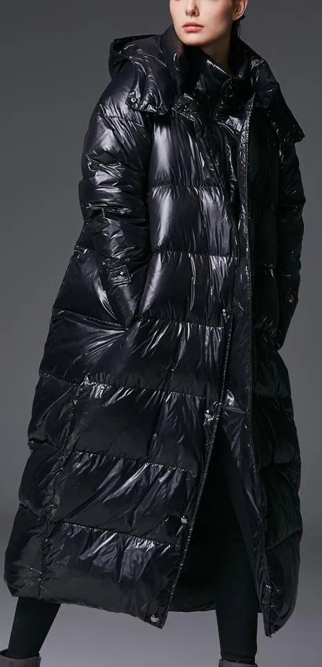 Black Oversized Long Puffer Coat