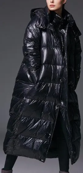 Black Oversized Long Puffer Coat