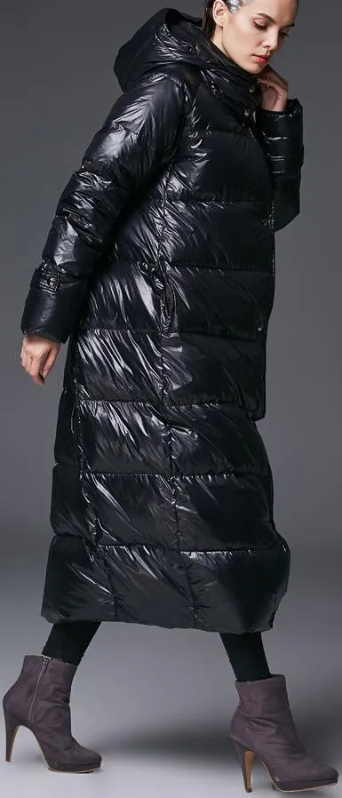 Black Oversized Long Puffer Coat