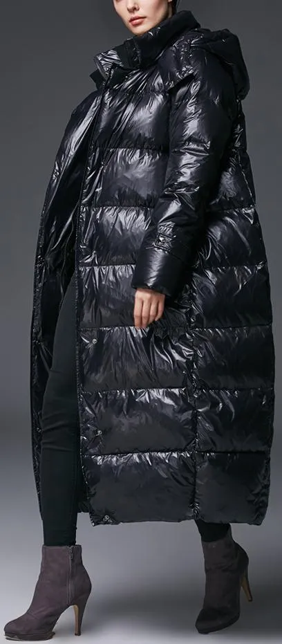 Black Oversized Long Puffer Coat