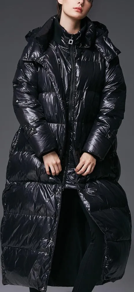 Black Oversized Long Puffer Coat