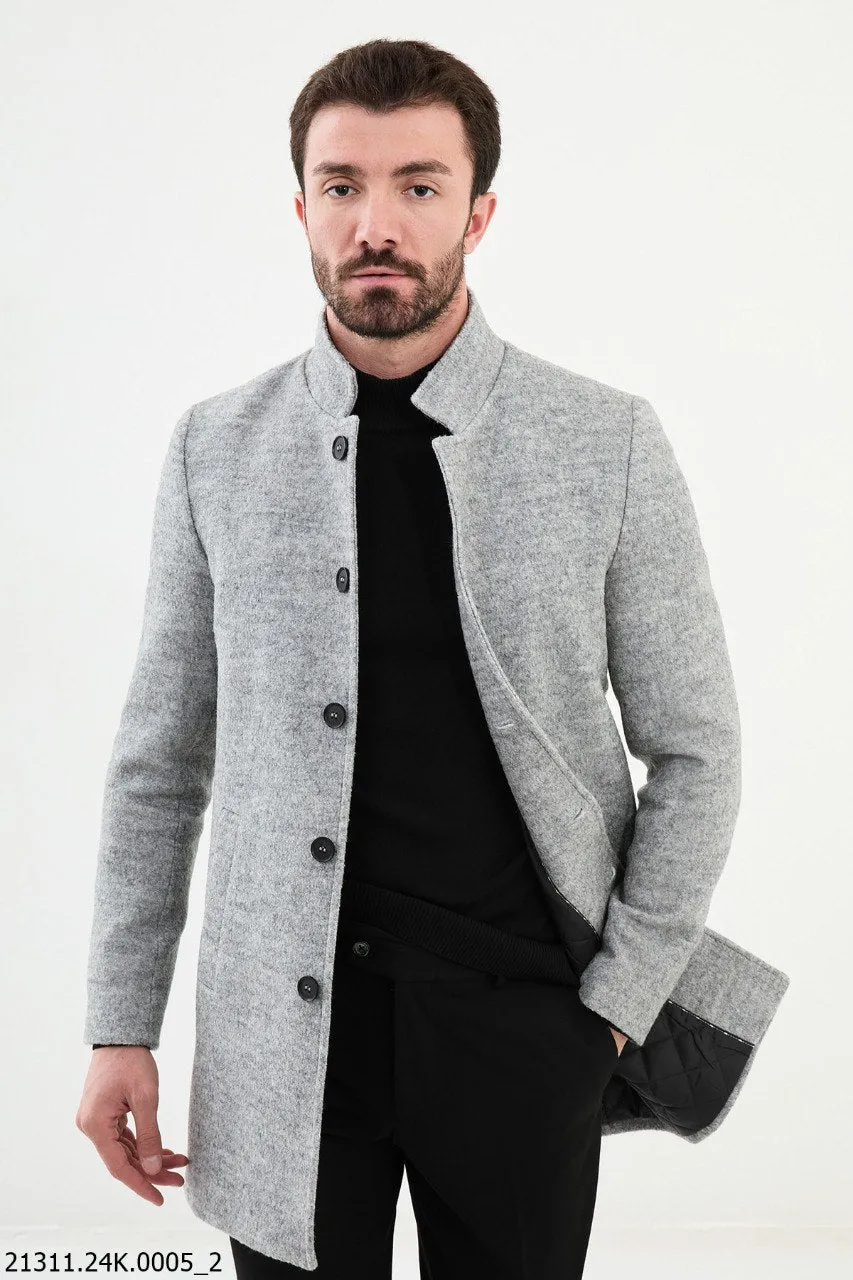 Bojoni Belmonte Long Slim Fit Gray Coat