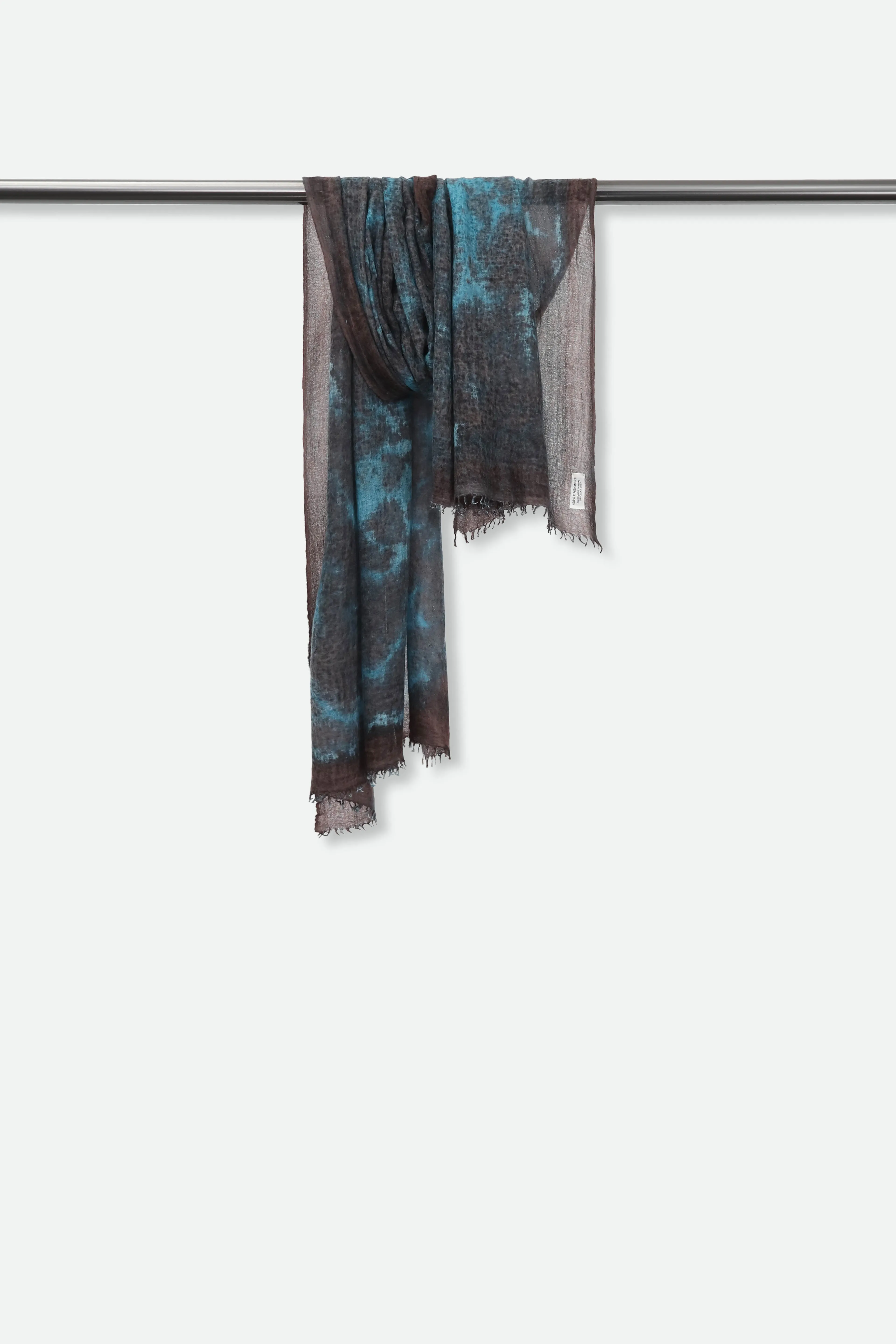 BRONZED TURQUOISE SCARF IN HAND DYED CASHMERE