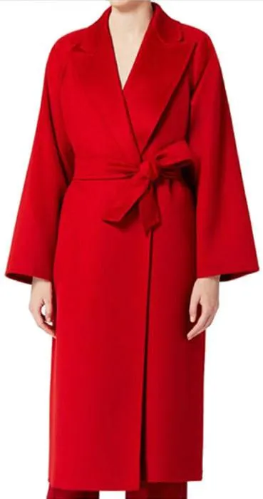 Cashmere & Wool Coat in Red