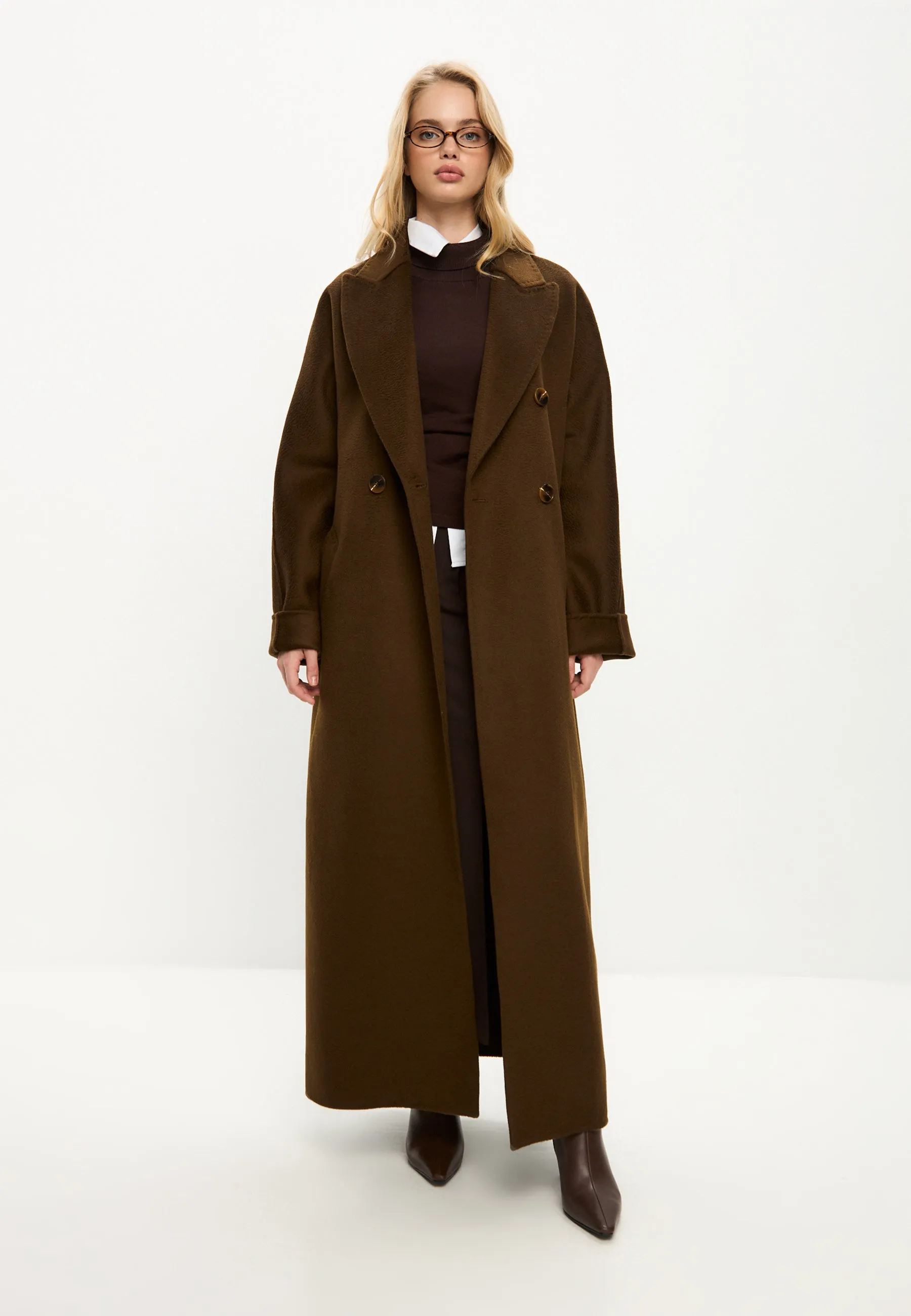 Classic Luxe Long Coat Rosie - Brown