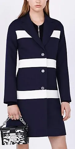 Color-Block Stripe Coat