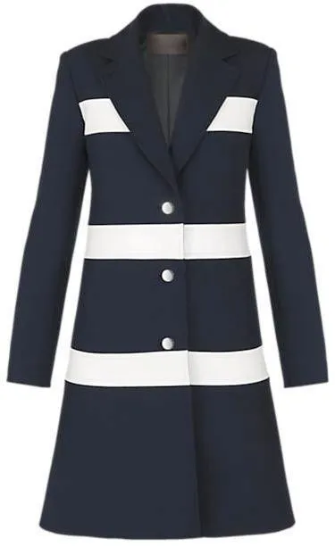 Color-Block Stripe Coat