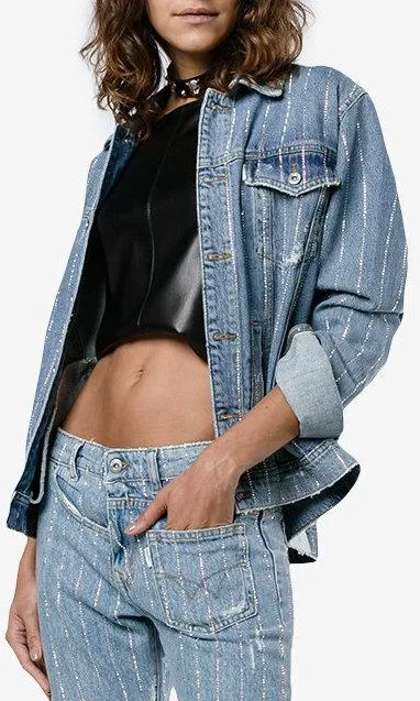 Crystal Studded Denim Jacket