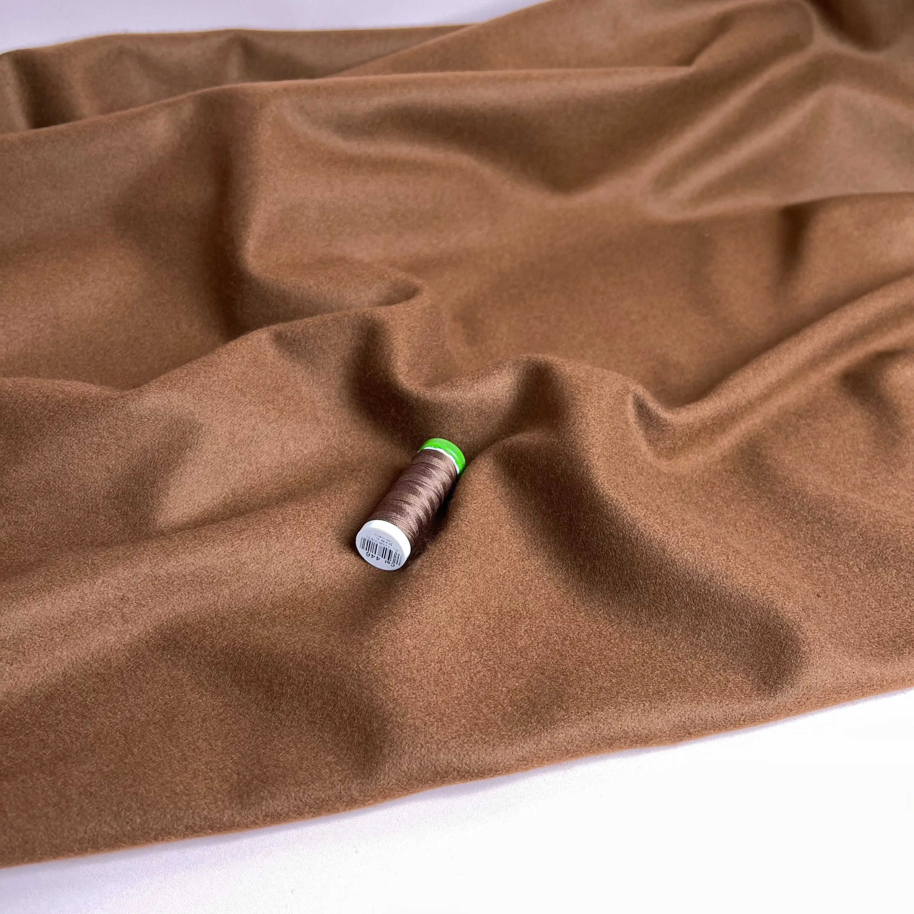 Deadstock Italian Wool Coating Fabric with Cashmere in Toffee