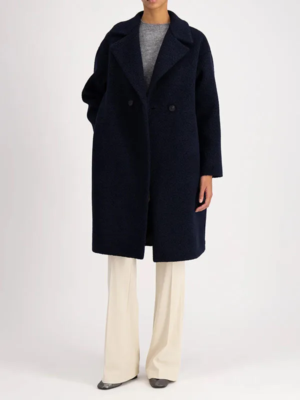 Dropped shoulder bouclé  coat