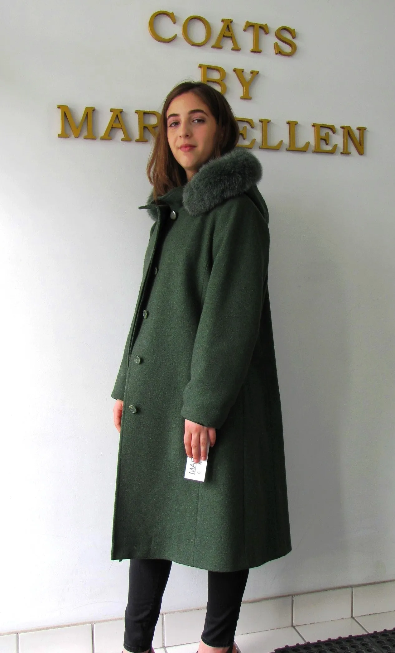 Elena Coat - 100% Pure Virgin Merino Wool - Detachable Fox Hood