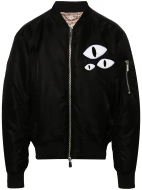 Eye-Patch Padded Bomber Jacket