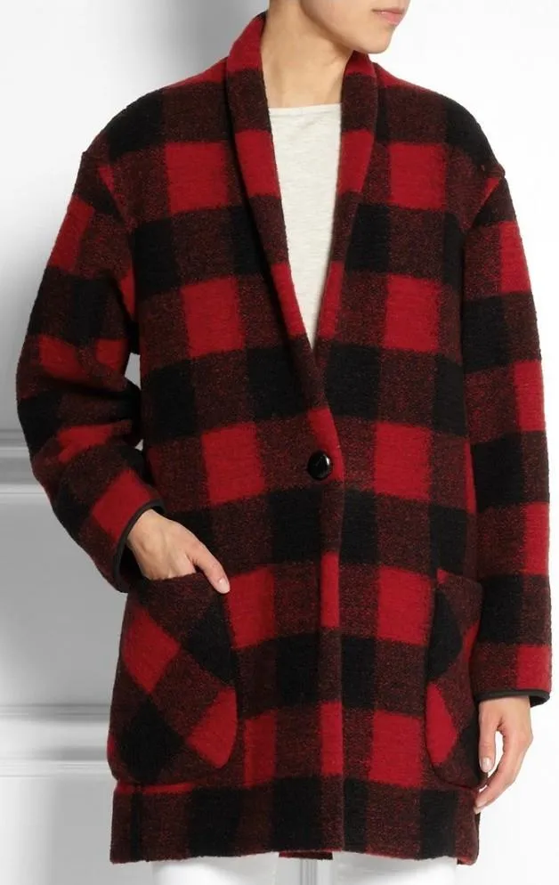 'Gabrie' Plaid Wool-Blend Coat