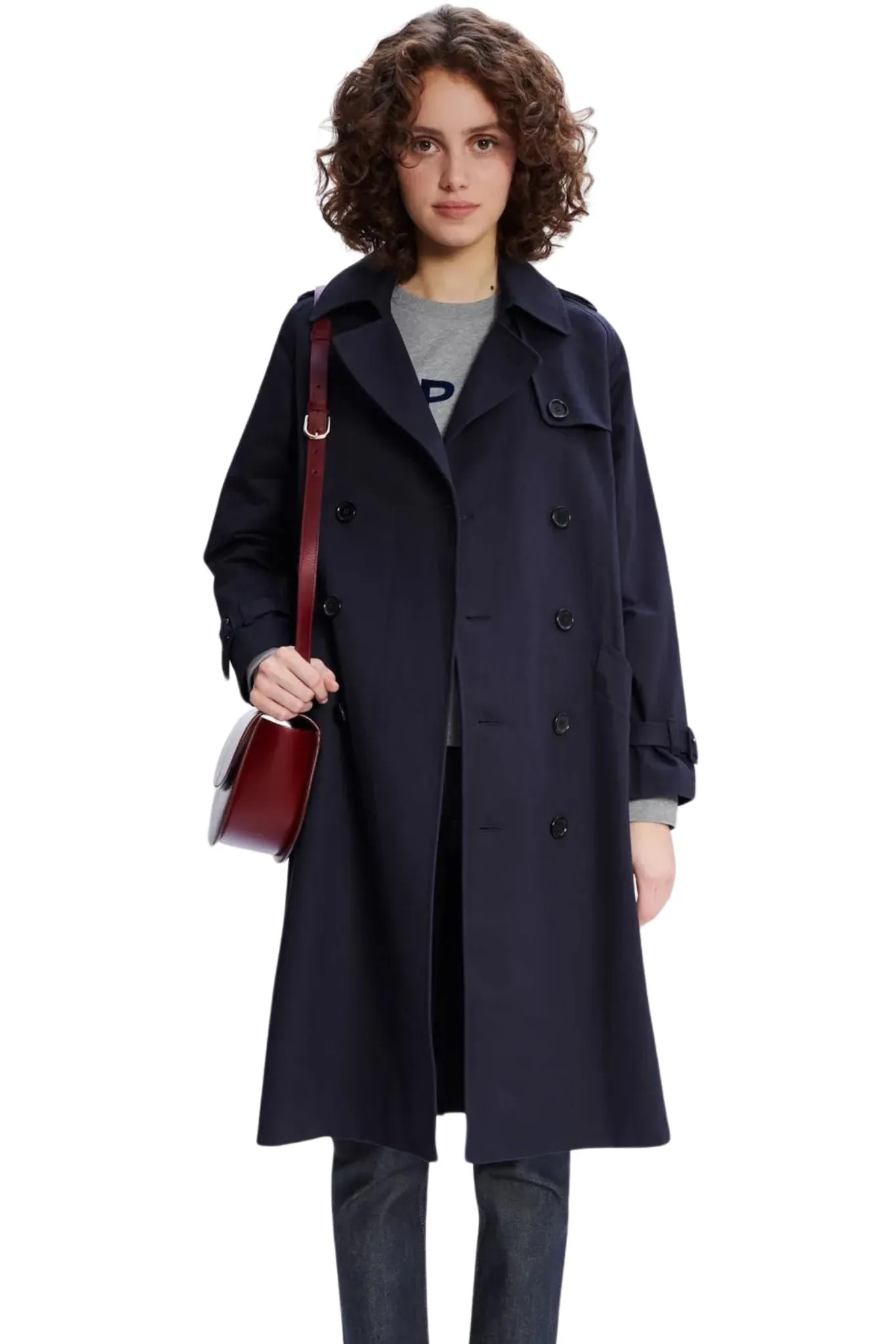 Greta Trench in Dark Navy