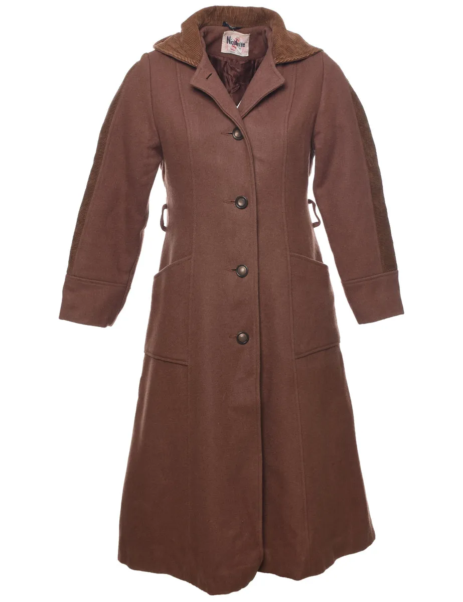 Hooded Wool Coat - S