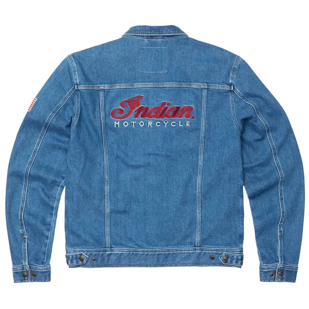 Indian Motorcycle  Polaris Mens Denim Jacket Warm Soft Comfortable Durable Blue