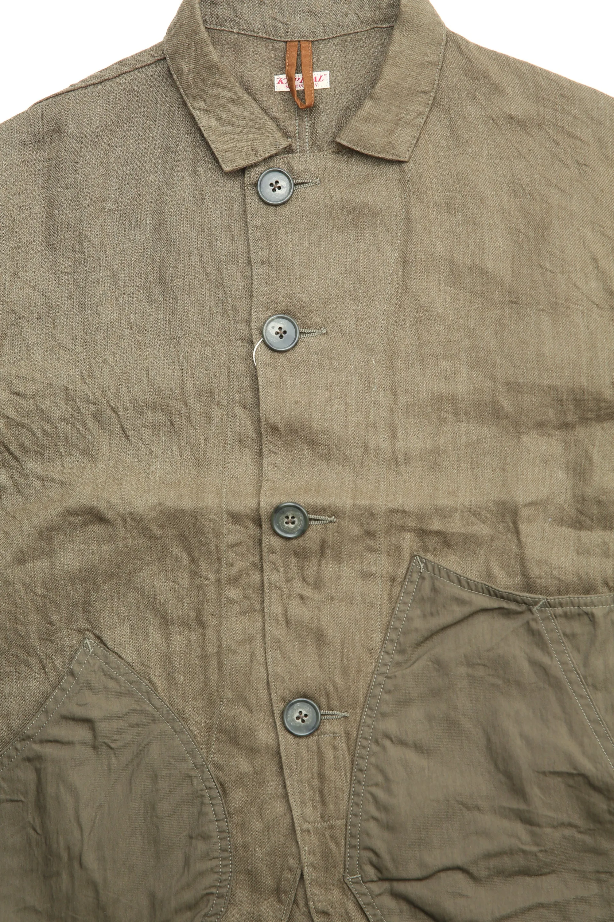 Kapital Linen Chino Cloth x Gabardine RINGOMAN Coverall - Khaki - (EK-1575)