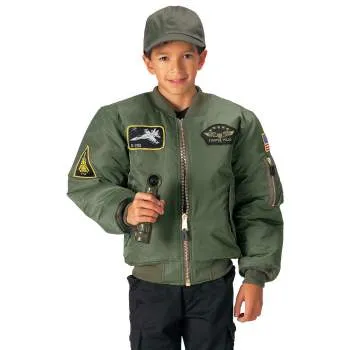 Kids Flight Jacket With Patches