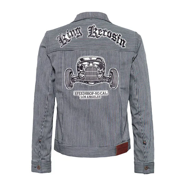 King Kerosin Denim Jacket Speedshop So.Cal Striped