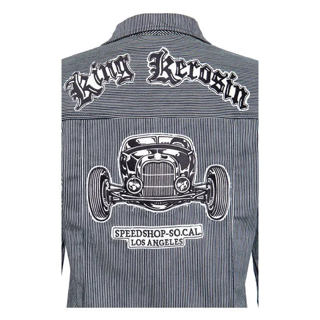 King Kerosin Denim Jacket Speedshop So.Cal Striped