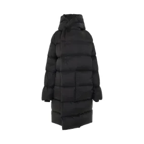 Long Sleeve Hooded Liner Down Jacket in Black