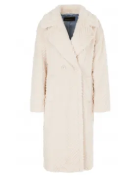 Marc Cain Collections Double Breasted Coat In Light Beige XC 11.17 W95 Col 182