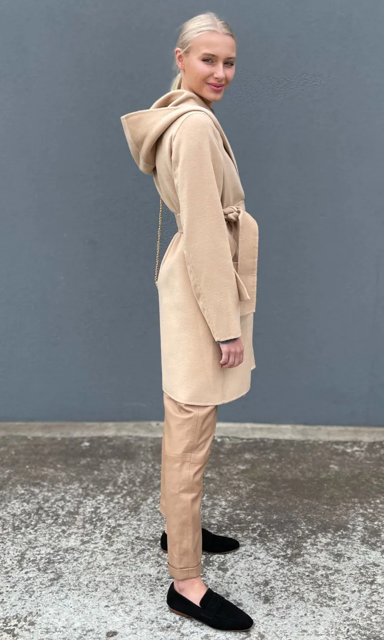 Marella Hooded Coat - Light Camel