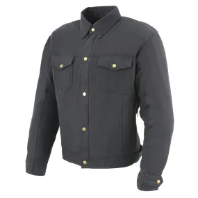 Men’s Black Armored Biker Shirt w/ Reinforced Fibers