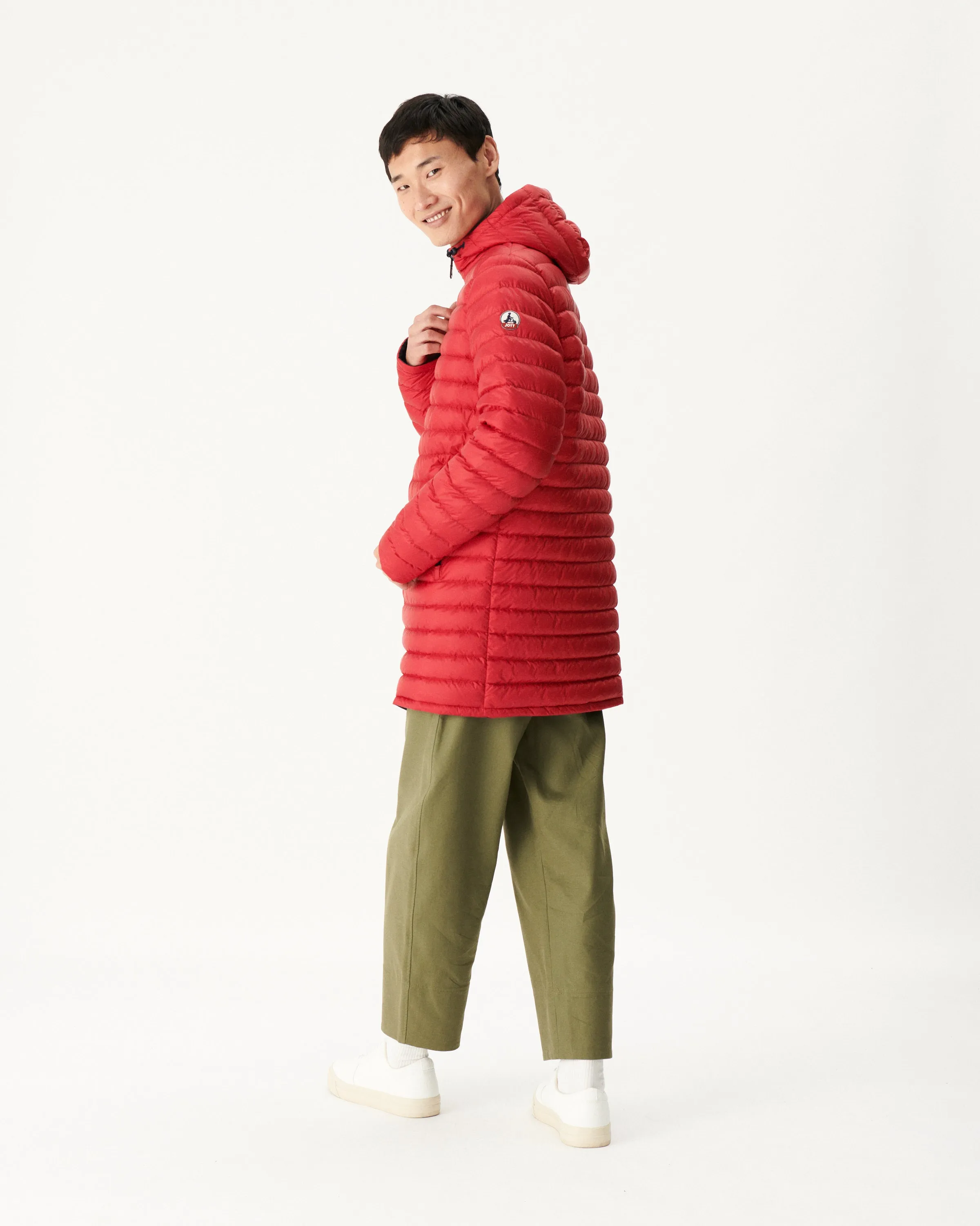 Navy Blue/Red Reversible light puffer jacket Amsterdam