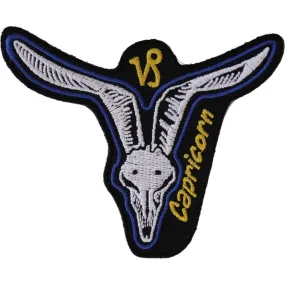 P5477 Capricorn Skull Zodiac Sign Patch