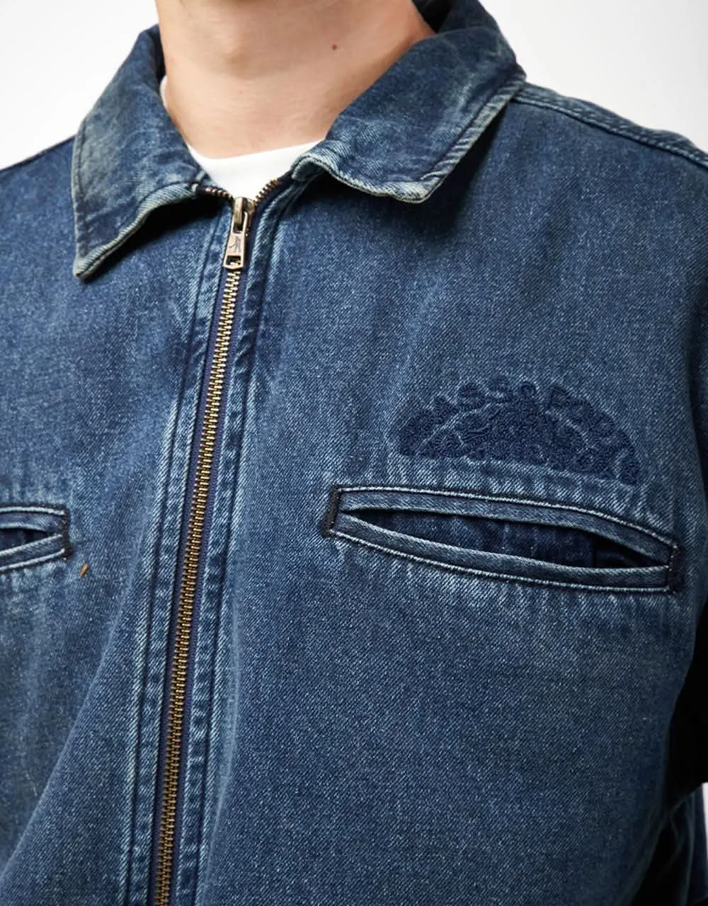 Pass Port Vineyard Birds Denim Delivery Jacket - Washed Indigo