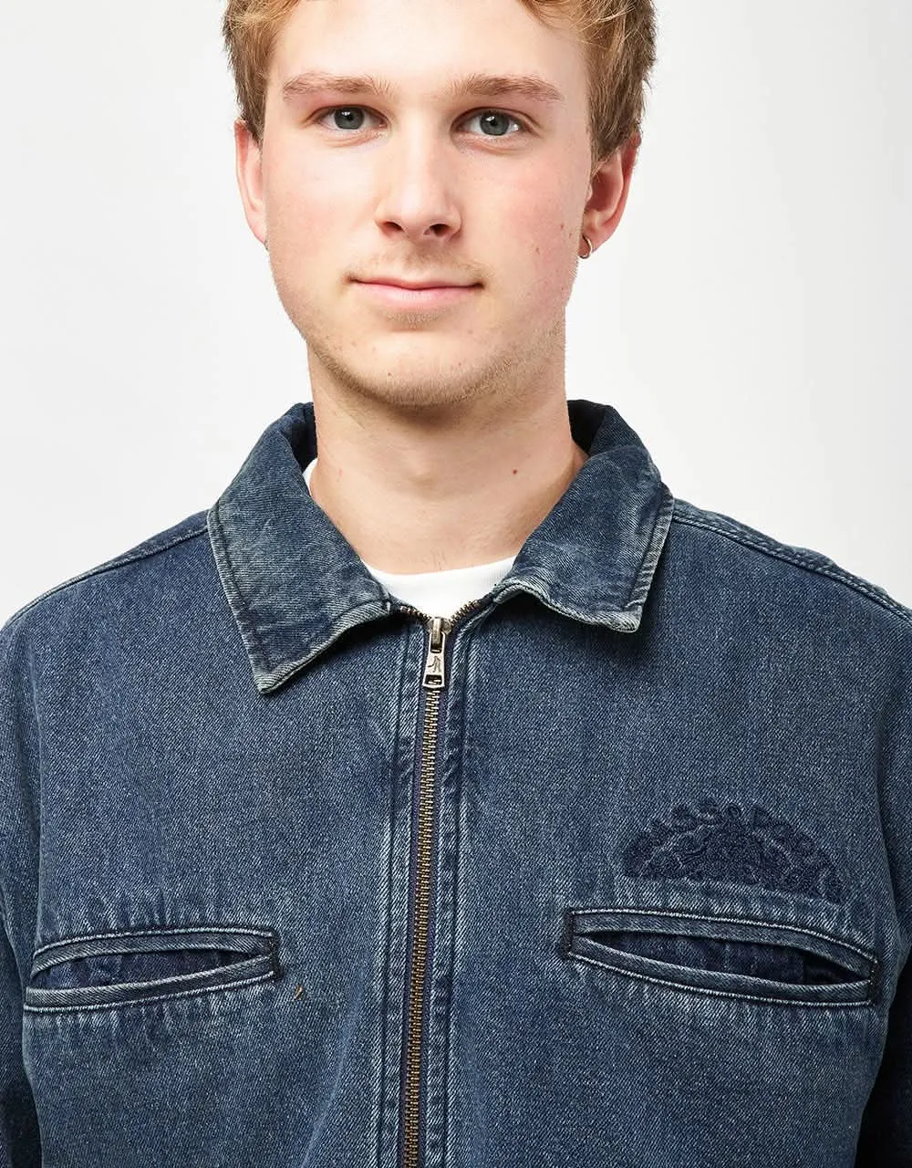 Pass Port Vineyard Birds Denim Delivery Jacket - Washed Indigo