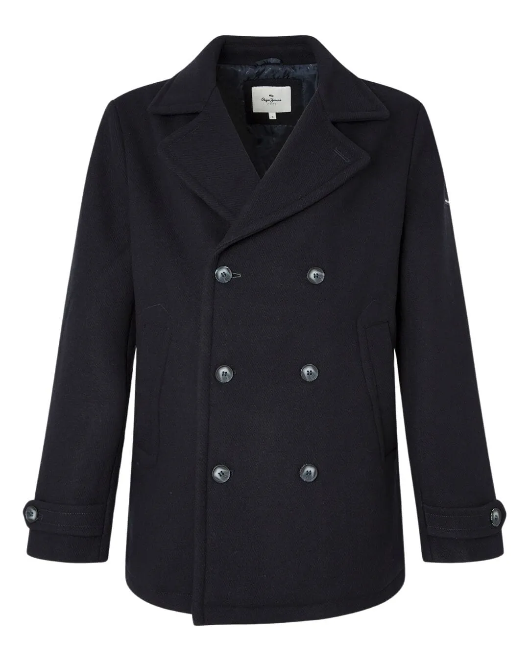 Pepe Jeans Navy Double Breasted Coat